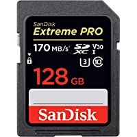 SanDisk Extreme PRO - Tarjeta de memoria SDXC de 128 GB- hasta 170 MB-s- Class 10- U3 y V30